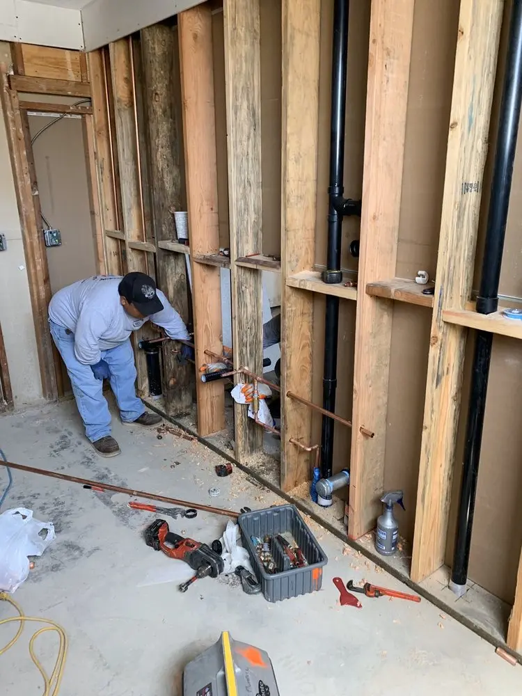 Commercial rough-in plumbing for Trenchless Sewer Repair in Durham Center